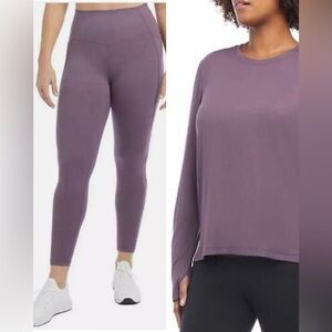 NWT Danskin Women Bonded High Rise Contour Leggings Violet and NWOT Active Top